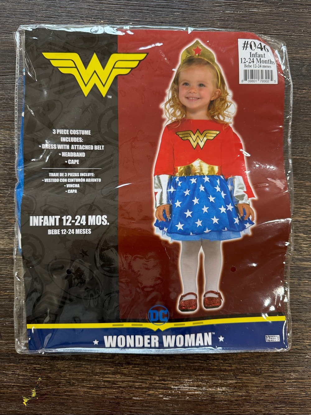 Wonder Woman Infant Superhero Costume - Red, Blue & Gold